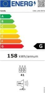 Comprar-nevera-de-vino-Candy-DiVino-CWC-150-EM:N-Vinoteca-121L-41-Botellas-valor-energetico